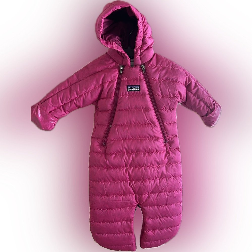 Patagonia Fuchsia Infant Snowsuit, down filled, fuschia, newborn